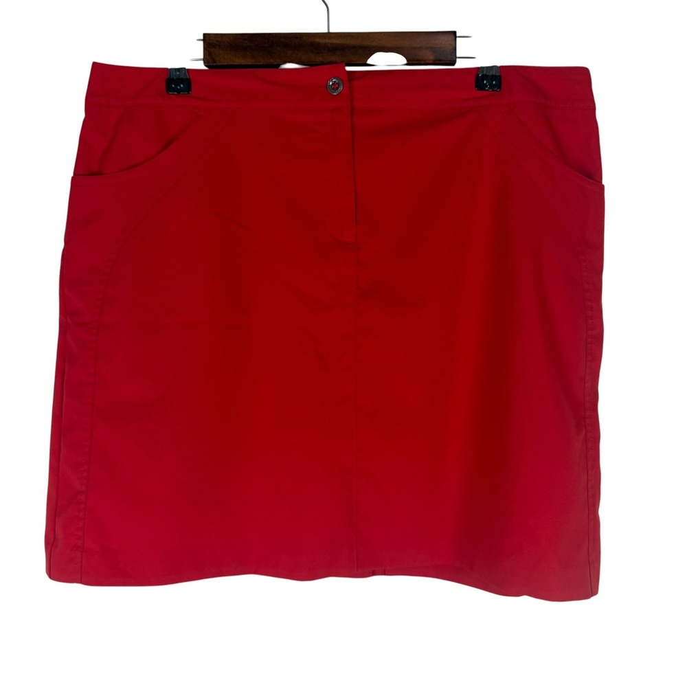 IZOD Golf Skort Women's 12 Red Active Skirt Built-in Shorts Solid Performance